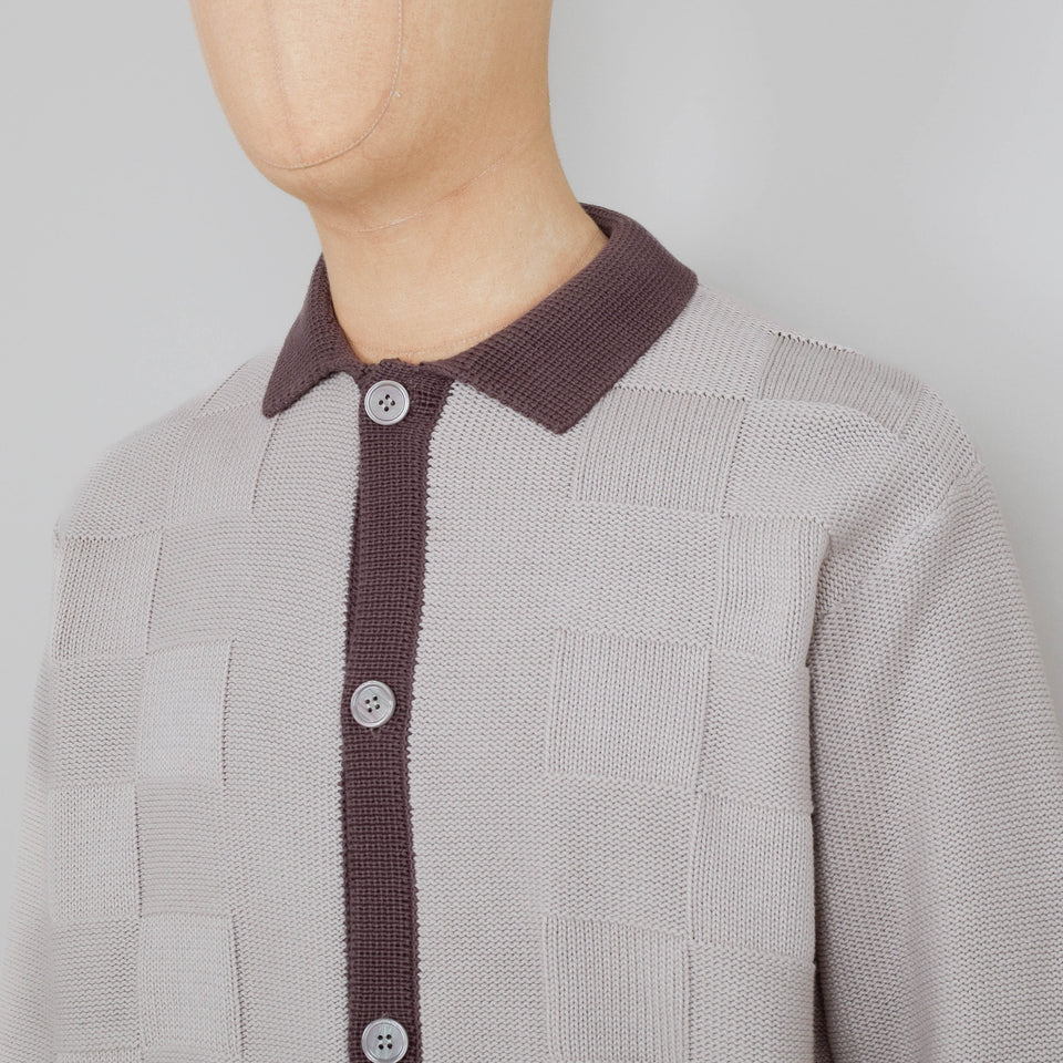 Service Works Check Panel Cardigan - Mushroom