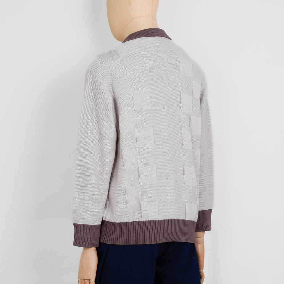 Service Works Check Panel Cardigan - Mushroom