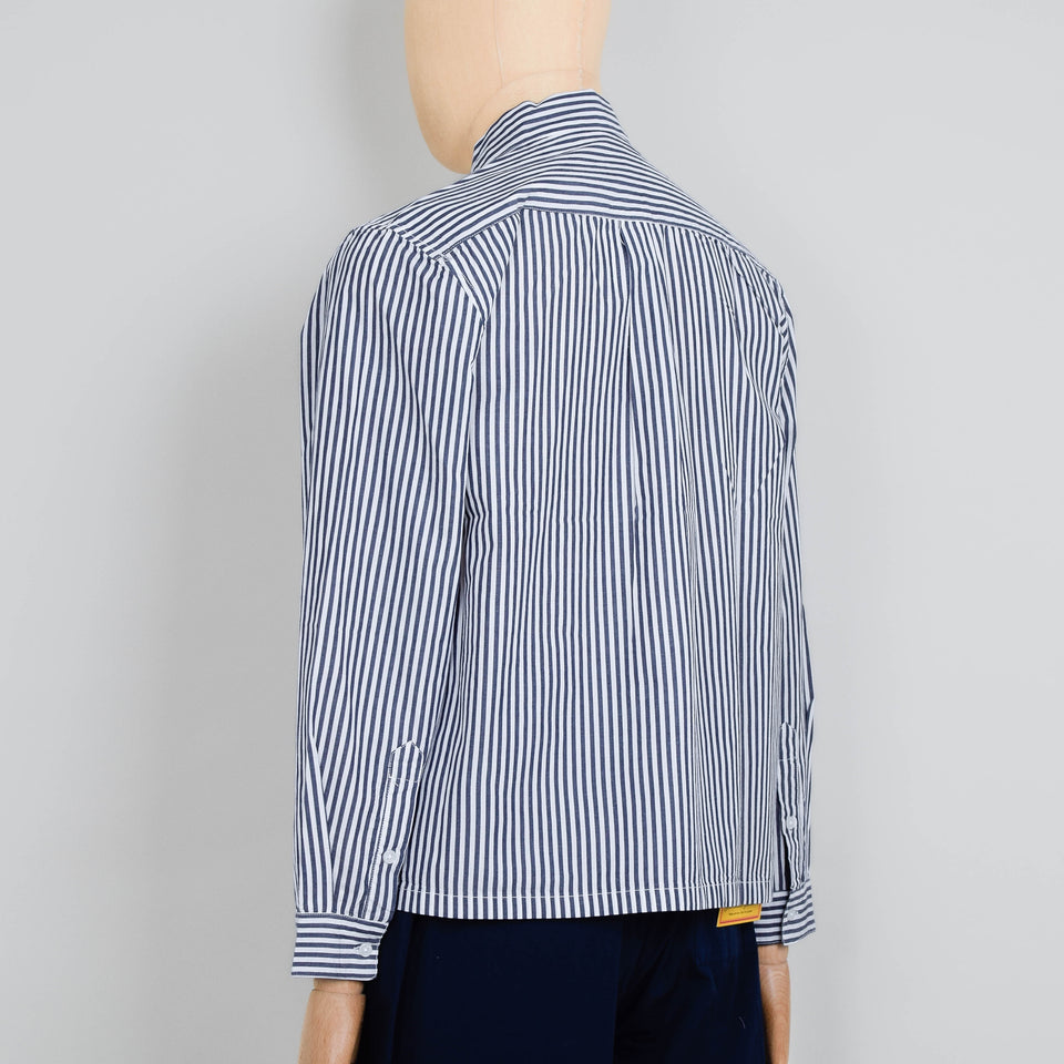 Service Works Poplin Stripe Waiter Shirt - Royal