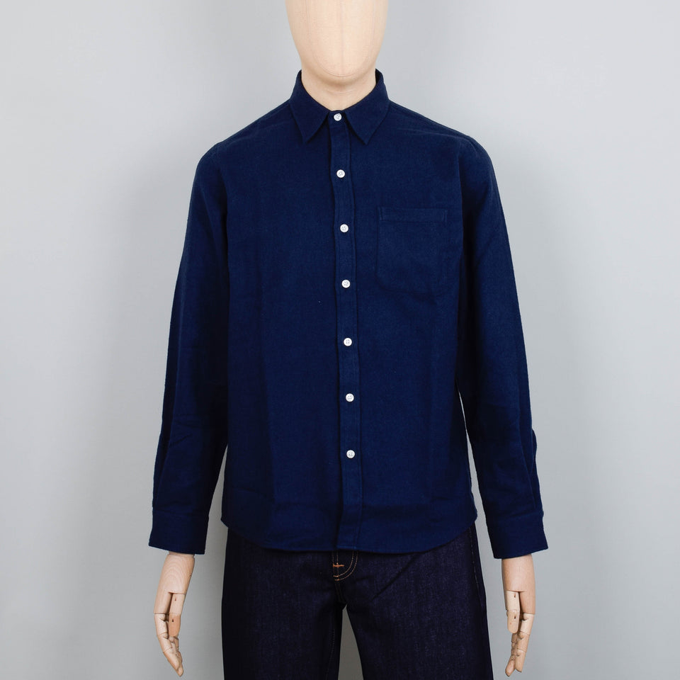 Colorful Standard Organic Flannel Shirt - Navy Blue
