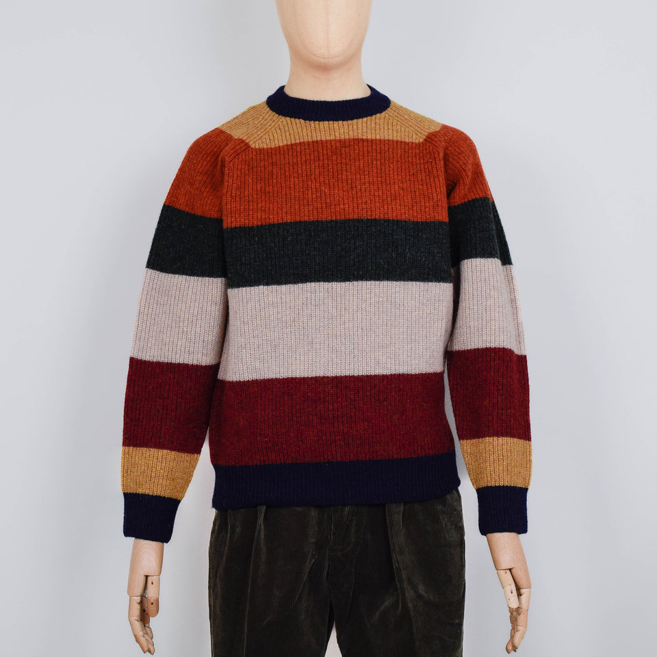 Beams Plus Crew Multi Stripe - Multi