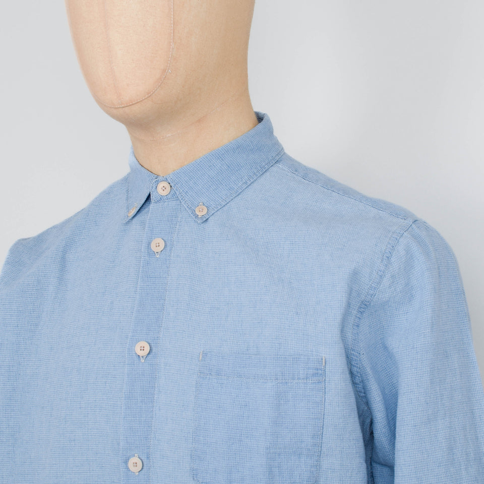 Folk Relaxed Fit Shirt - Indigo Microcheck