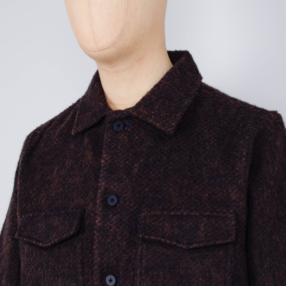 Folk Zaki Jacket - Navy Espresso Brushed wool