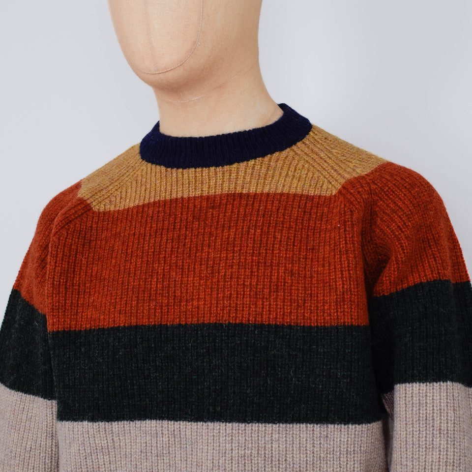 Beams Plus Crew Multi Stripe - Multi