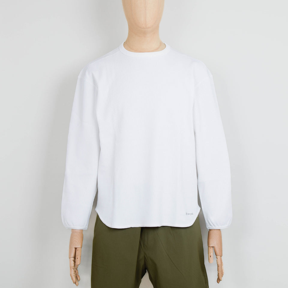 Snow Peak Dry Waffle Long Sleeve T-Shirt - Off White