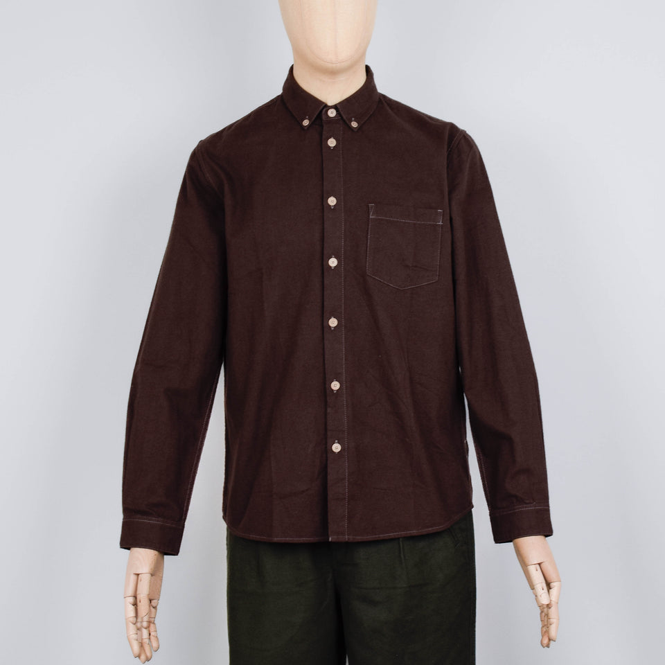 Folk Relaxed Fit Shirt - Espresso Flannel