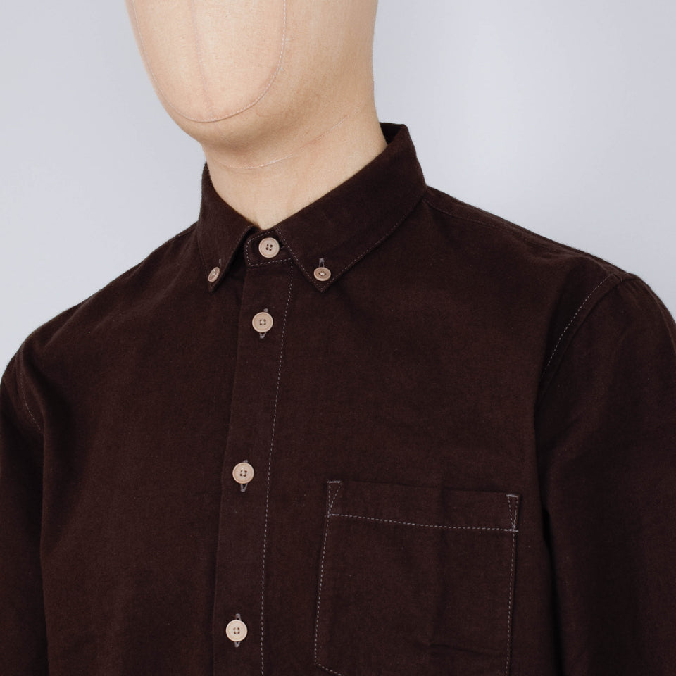 Folk Relaxed Fit Shirt - Espresso Flannel
