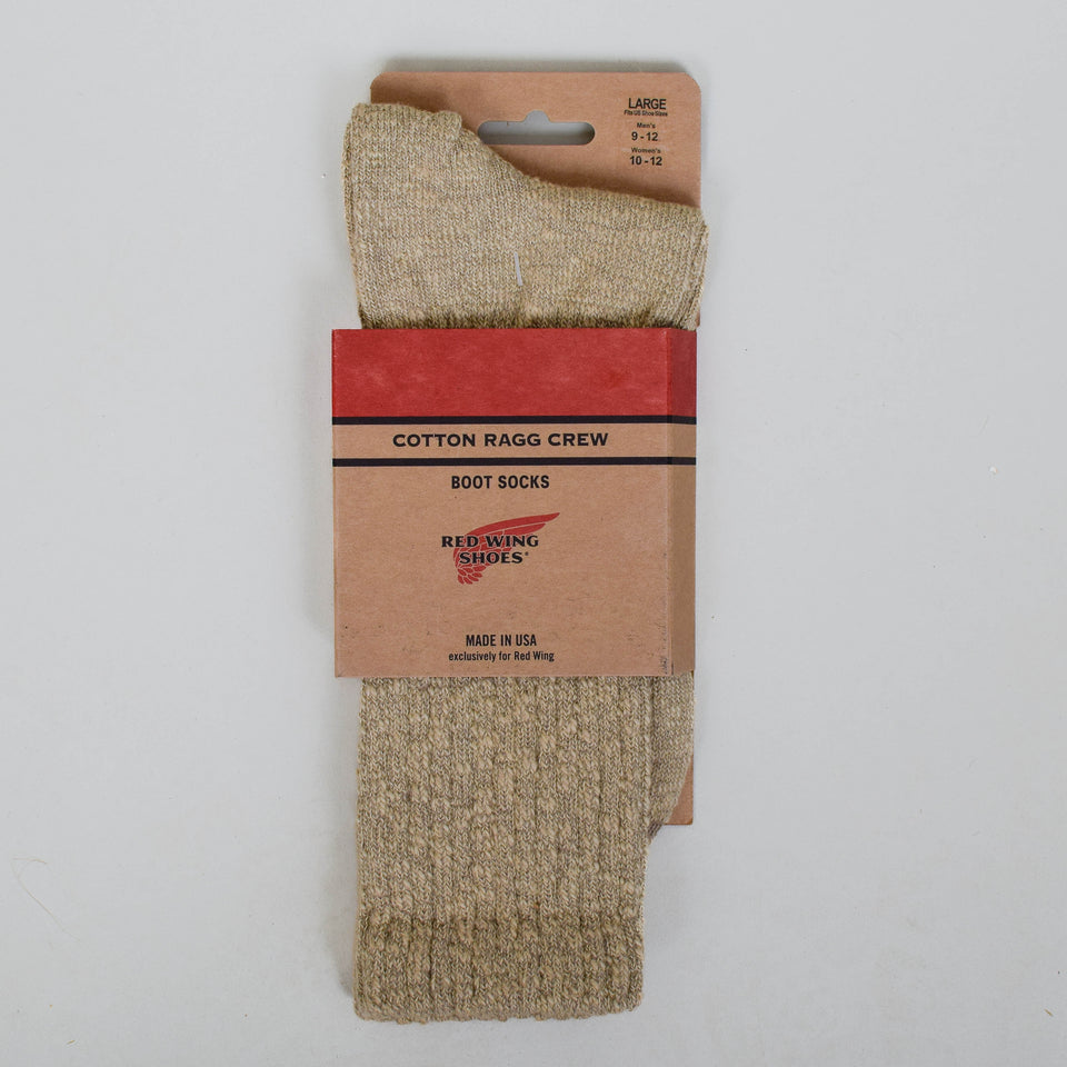 Red Wing Over-Dyed Tonal Cotton Ragg Sock - Cream / Coffee