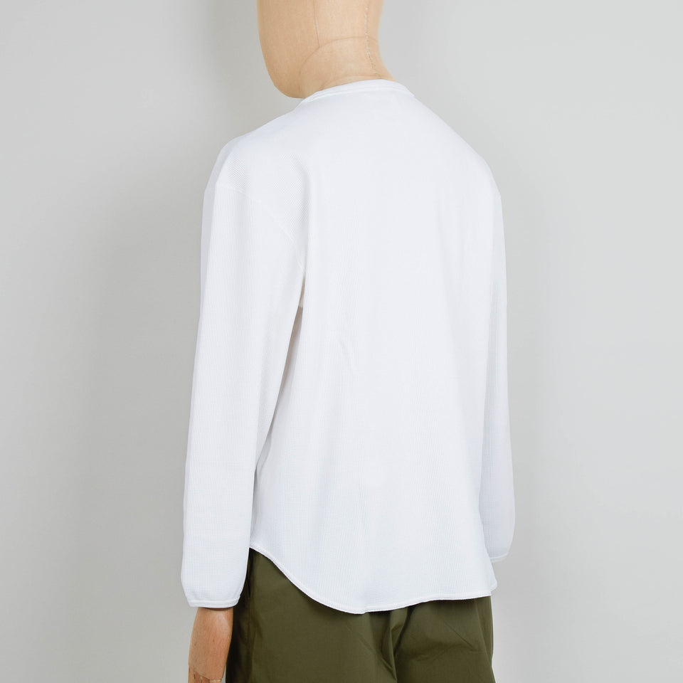 Snow Peak Dry Waffle Long Sleeve T-Shirt - Off White