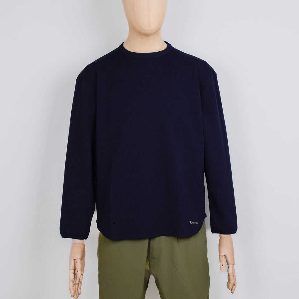 Snow Peak Dry Waffle Long Sleeve T-Shirt - Dark Navy