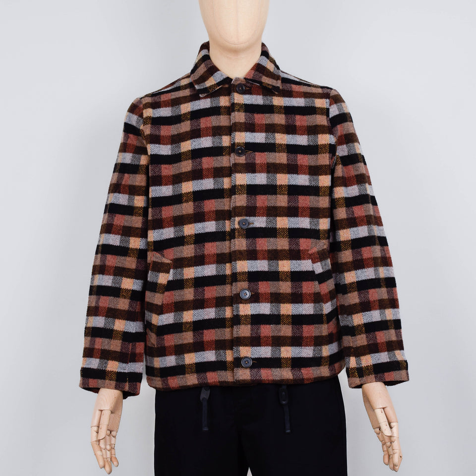 Universal Works Wayfarer Jacket Merino Checkerboard - Brown