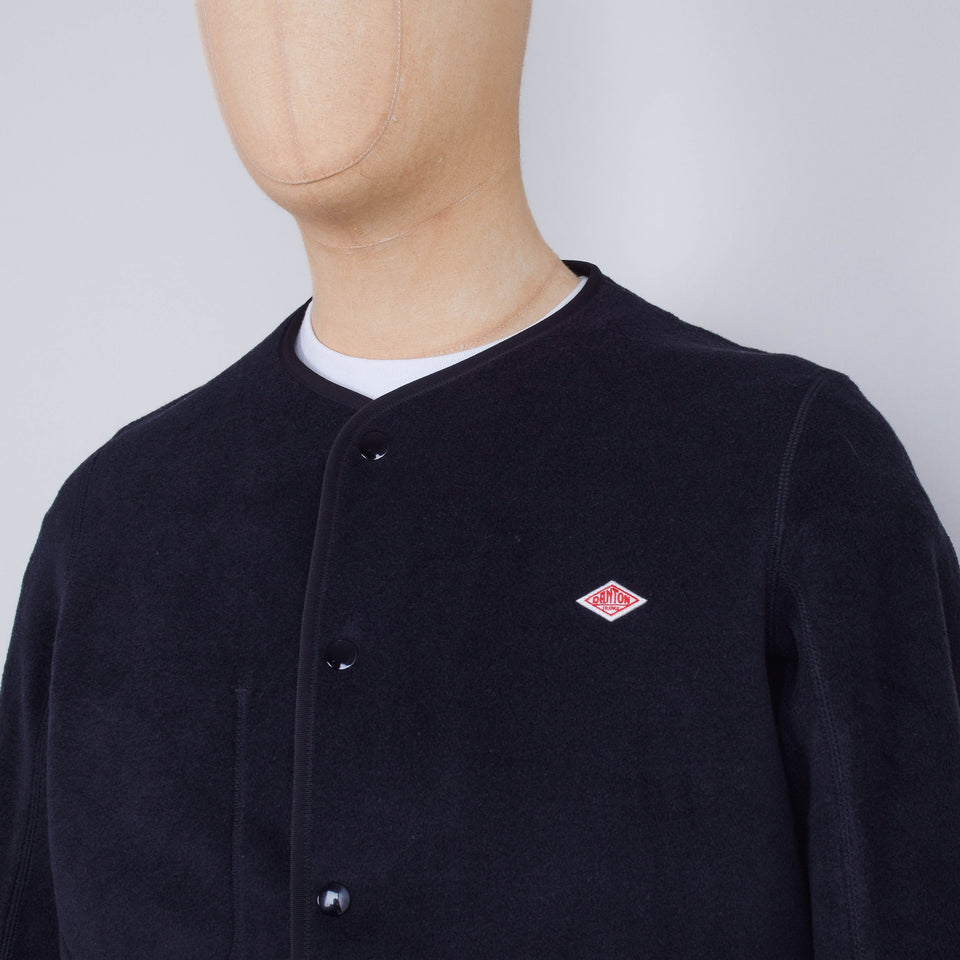 Danton Fleece Collarless Jacket - Black