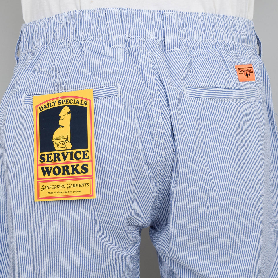Service Works Seersucker Waiters Pants - Navy Stripe