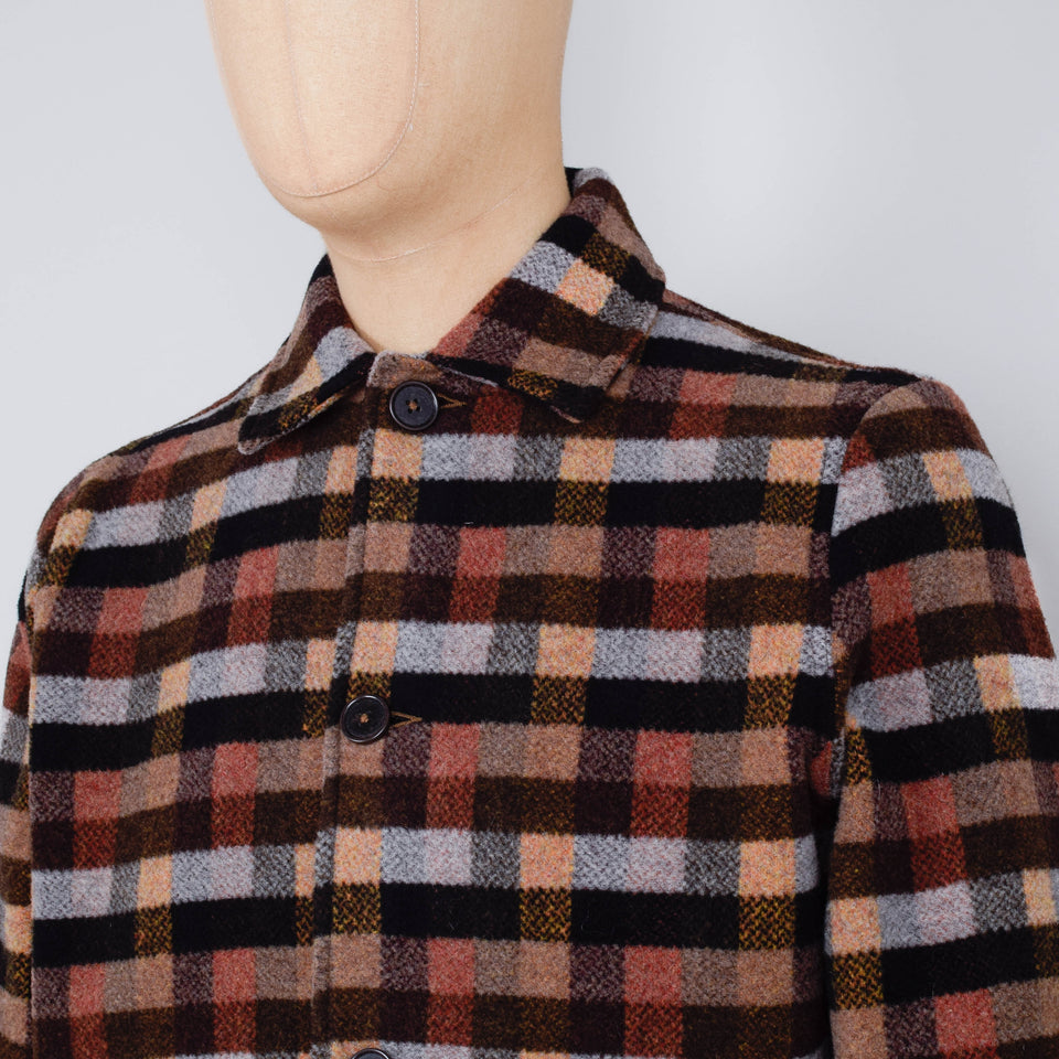 Universal Works Wayfarer Jacket Merino Checkerboard - Brown