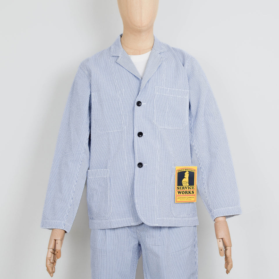 Service Works Seersucker Server Suit Jacket -Navy Stripe