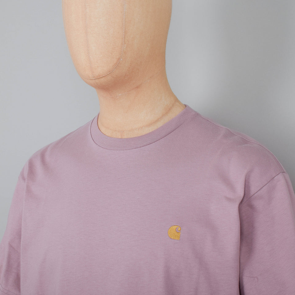 Carhartt WIP Chase T-Shirt S/S - Glassy Pink / Gold