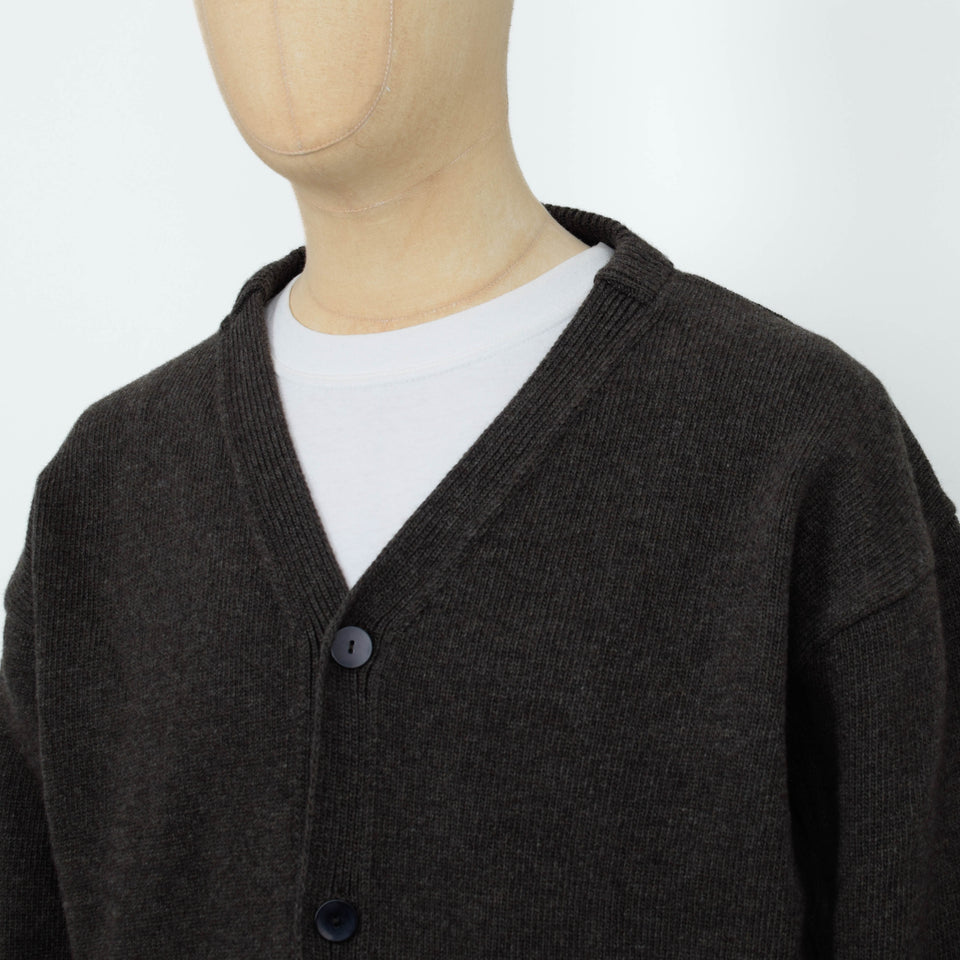 Colorful Standard Merino Wool V-Neck Cardigan - Coffee