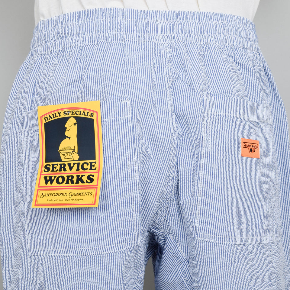 Service Works Seersucker Chef Pants - Navy Stripe
