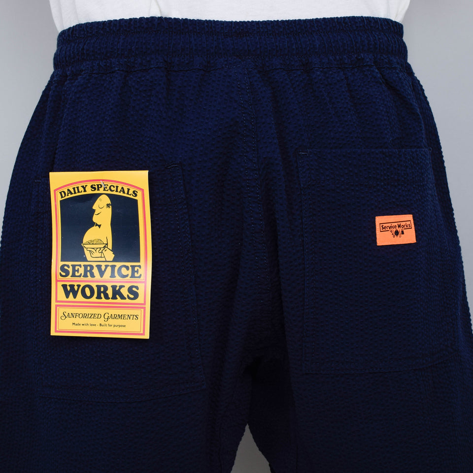 Service Works Seersucker Chef Shorts - Dark Navy