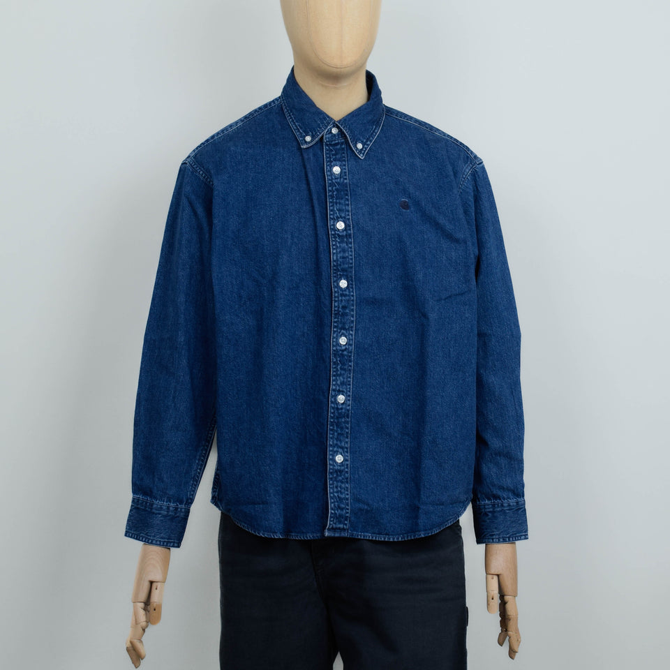 Carhartt WIP L/S Lucas Shirt - Blue Stone Washed