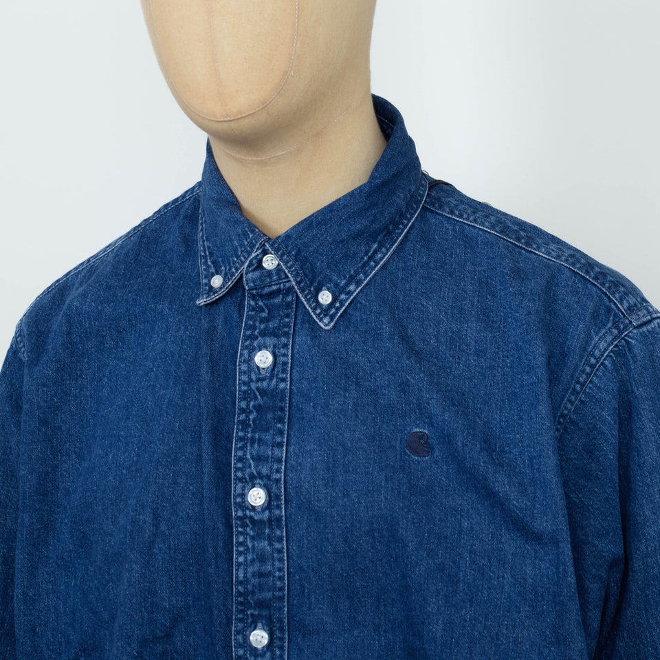 Carhartt WIP L/S Lucas Shirt - Blue Stone Washed