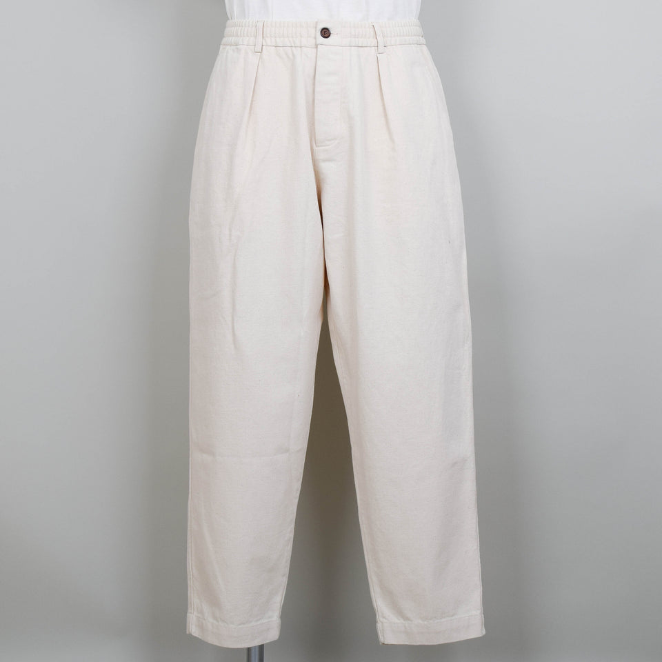 Universal Works Pleated Track Pant Recycled Cotton - Ecru