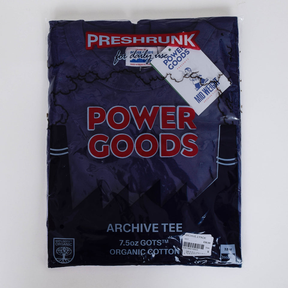 Power Goods Archive Tee Two Pack - Navy