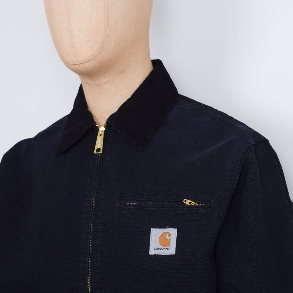 Carhartt WIP OG Detroit Jacket - Black / Black Aged Canvas