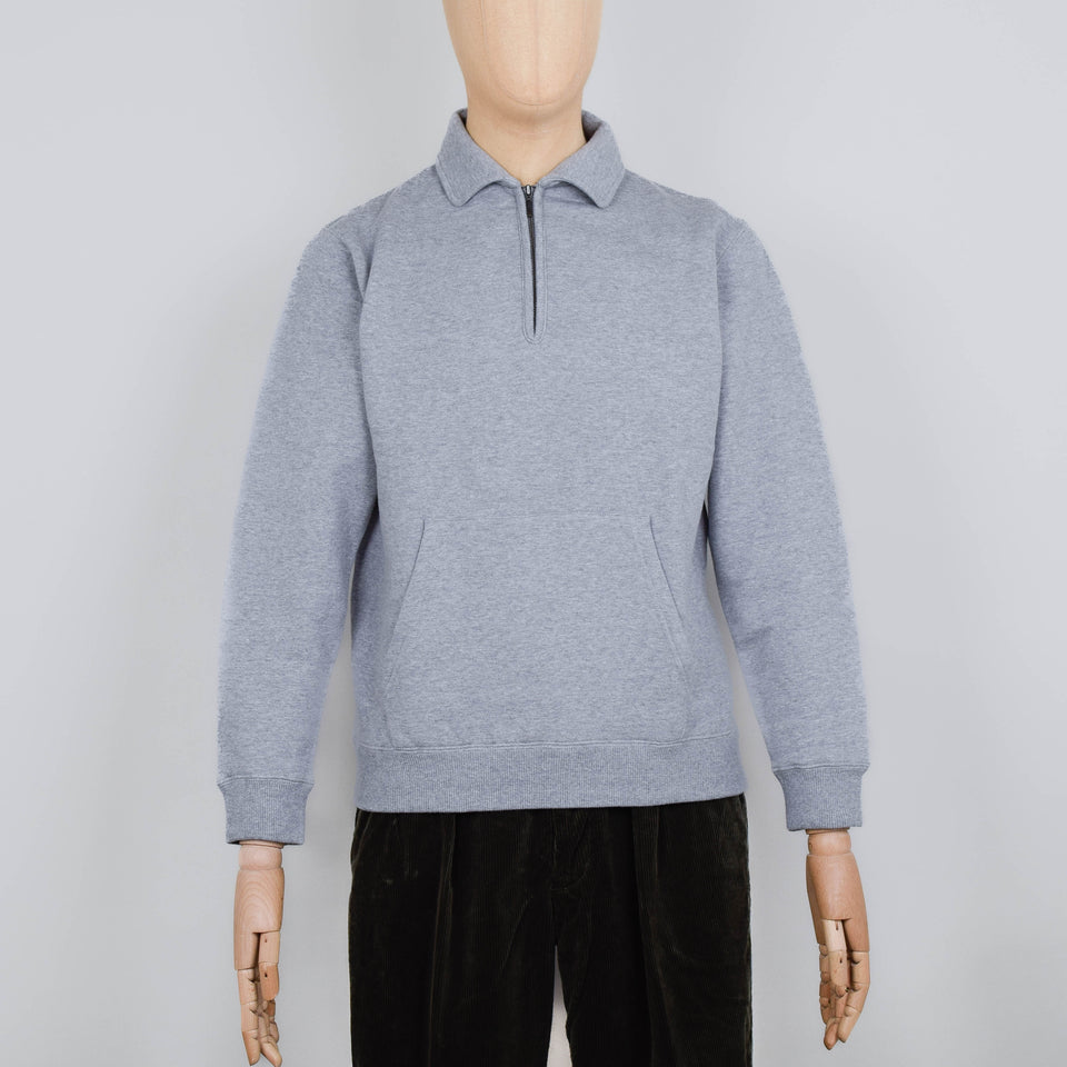 Beams Plus Sweat Half Zip - Heather Grey