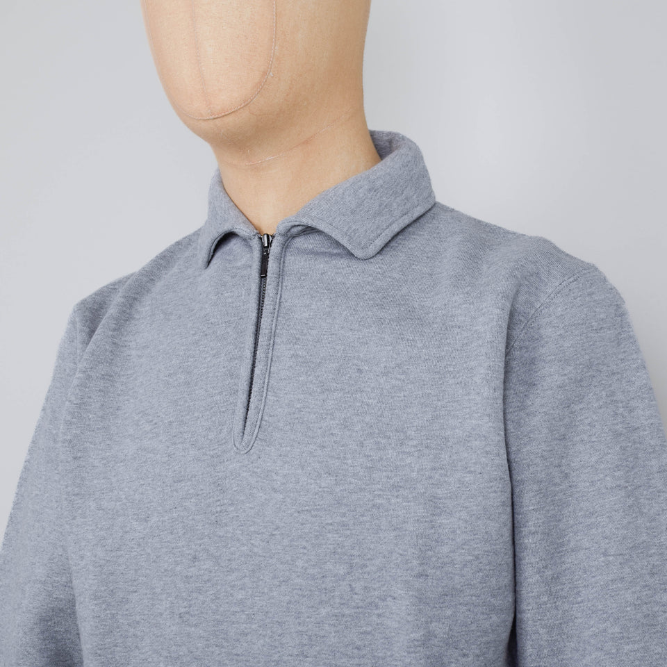 Beams Plus Sweat Half Zip - Heather Grey