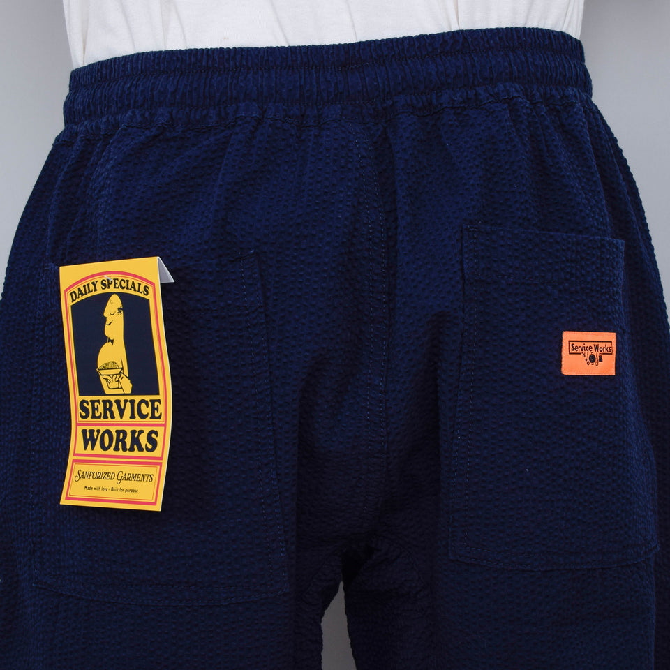 Service Works Seersucker Chef Pants - Dark Navy