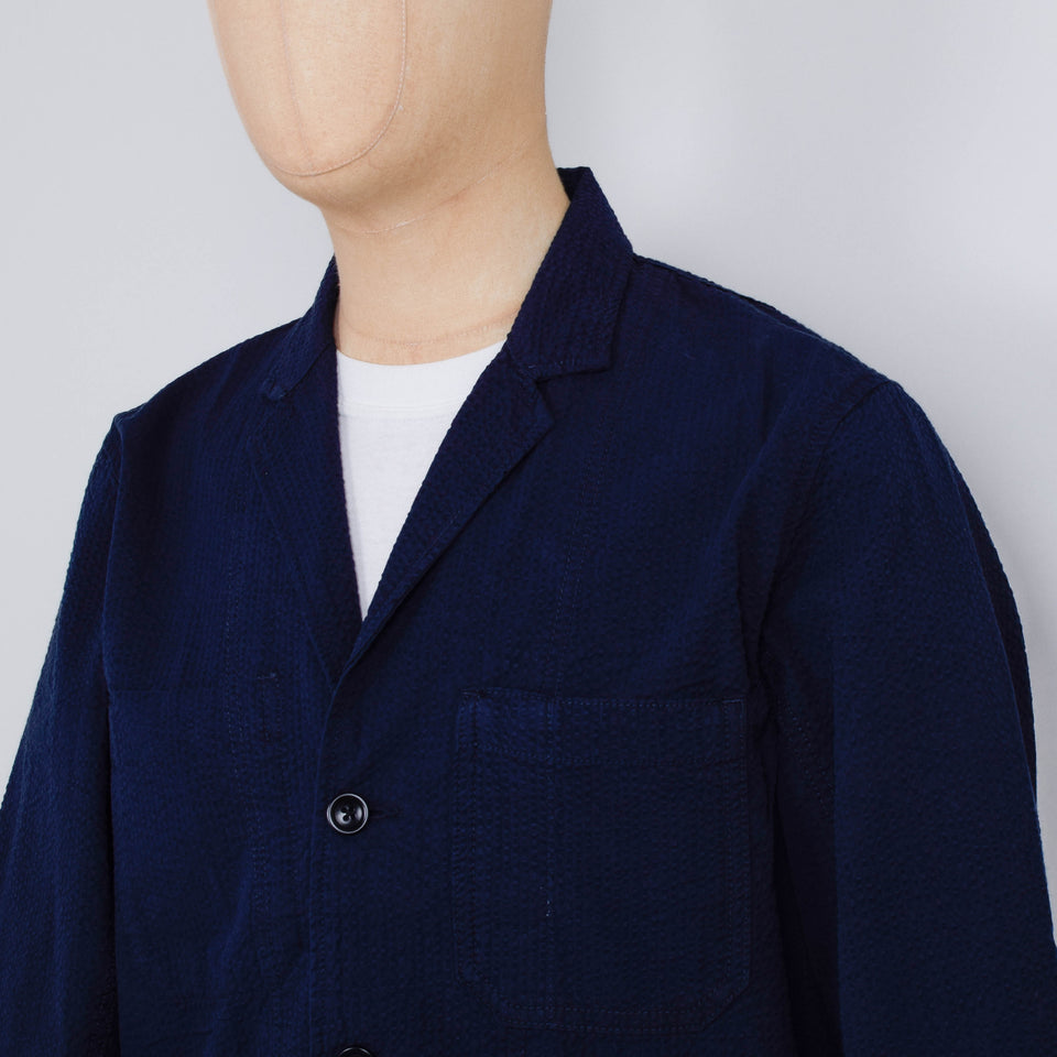 Service Works Seersucker Server Suit Jacket - Dark Navy