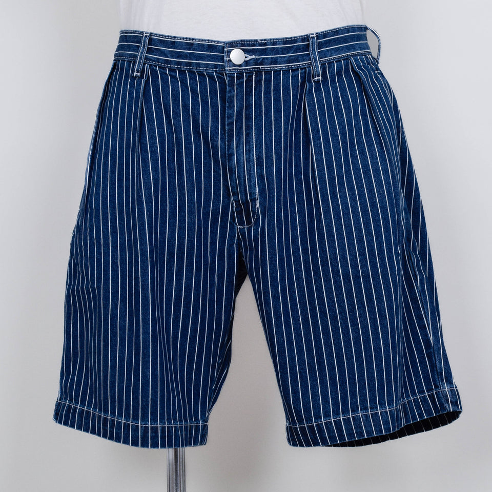 Service Works Pinstripe Denim Part Timer Shorts - Indigo