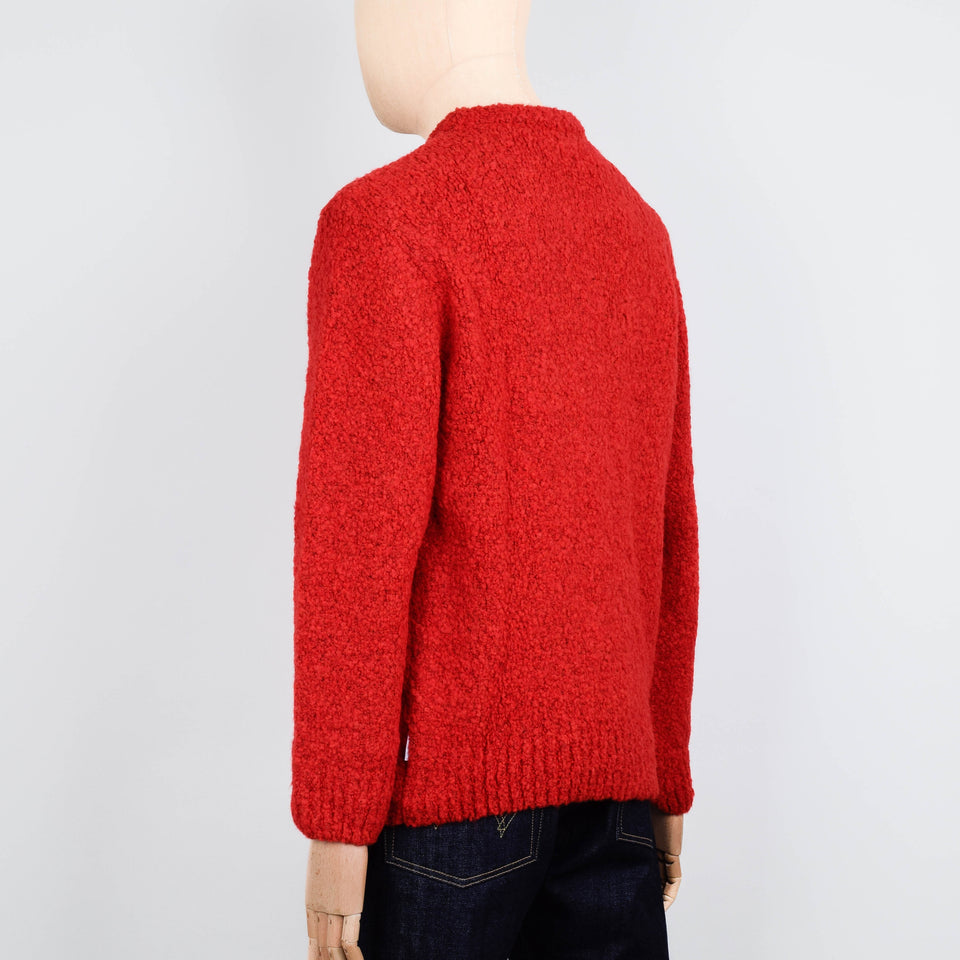 Edwin Dun Textured Sweater - Fiery Red