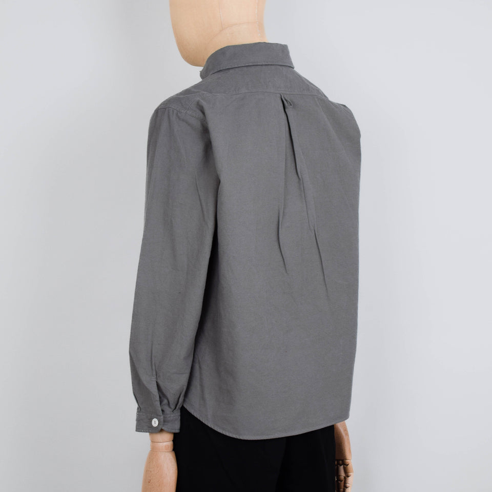 Danton Round Collar P.O Shirt L/S - Olive Chambray