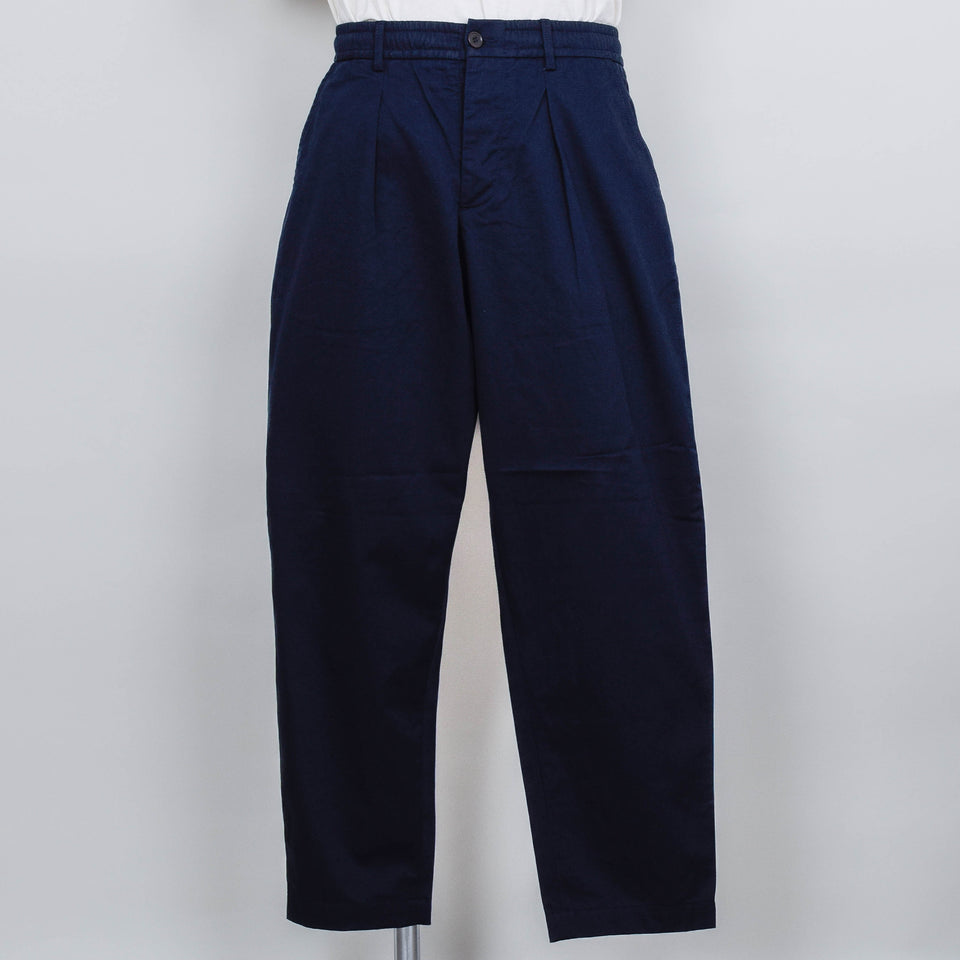 Universal Works Pleated Track Pant Twill - Navy