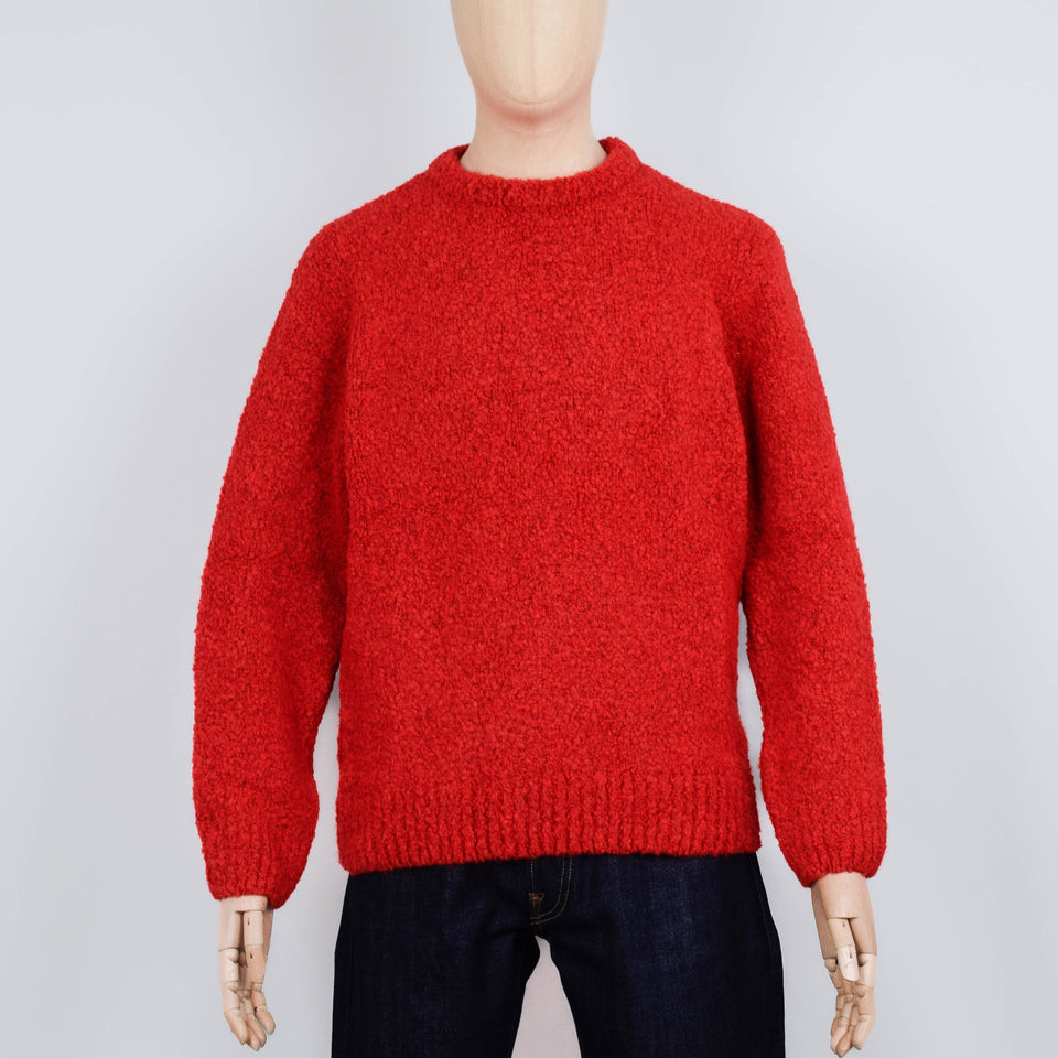 Edwin Dun Textured Sweater - Fiery Red