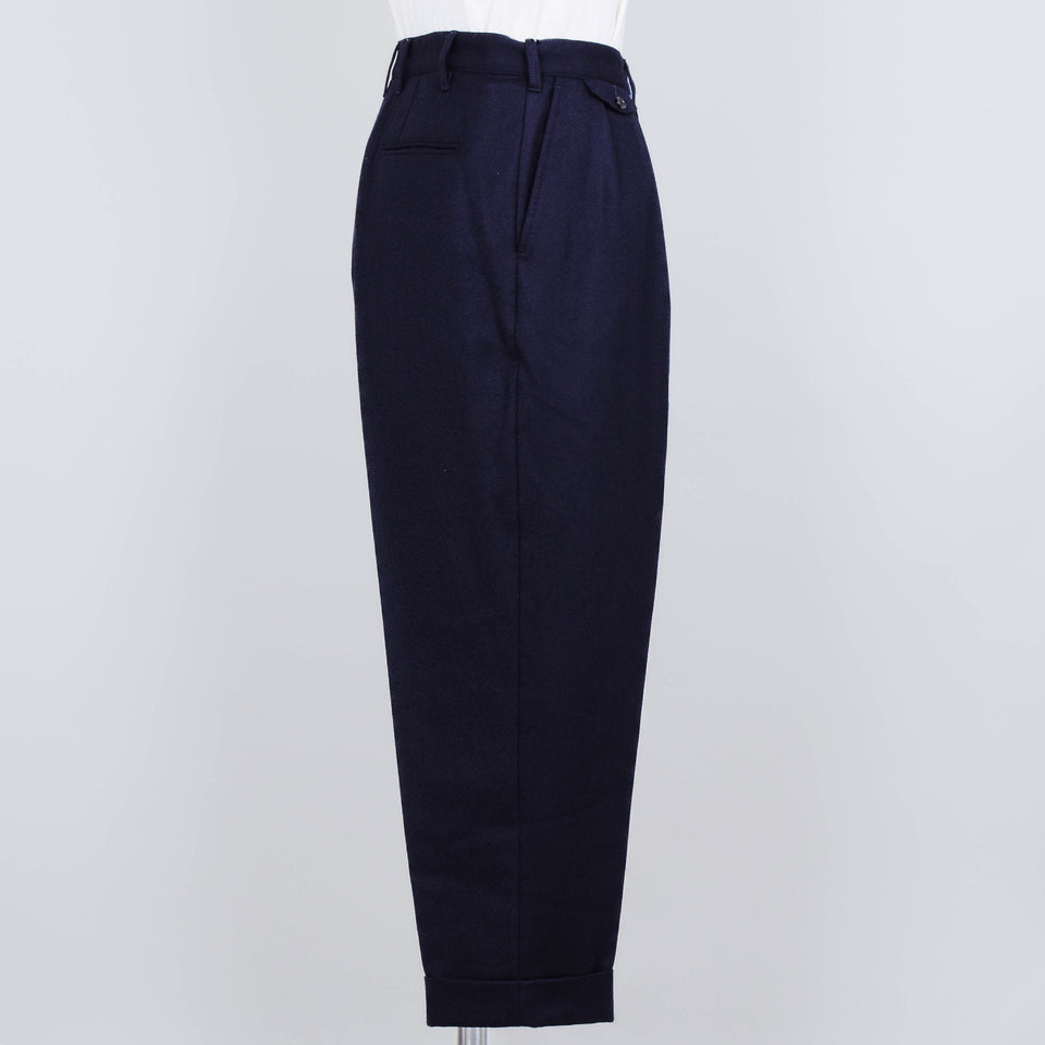 Beams Plus 2 Pleats Flannel - Navy