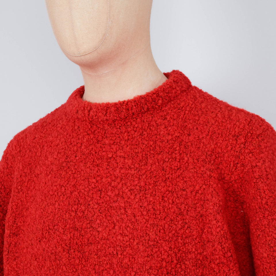 Edwin Dun Textured Sweater - Fiery Red