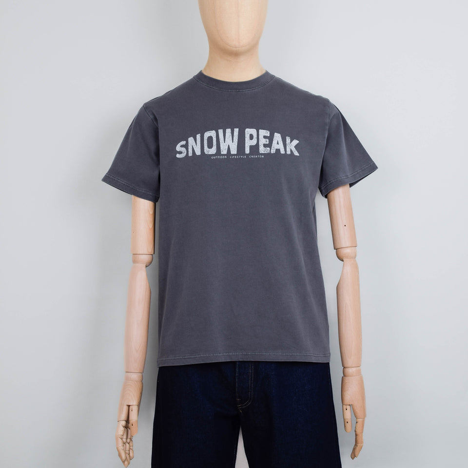 Snow Peak Recycled Cotton Dyed T-shirt SP, Charcoal