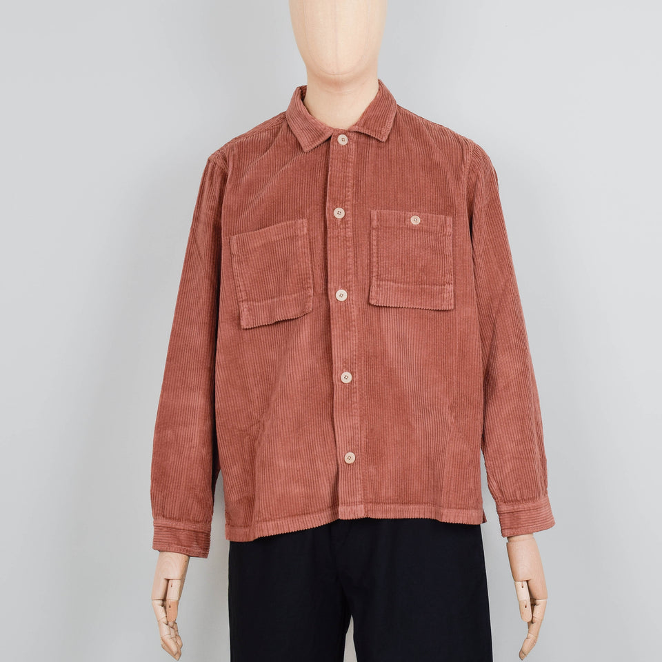 Folk Patch Shirt - Dark Rust Heavy Cord