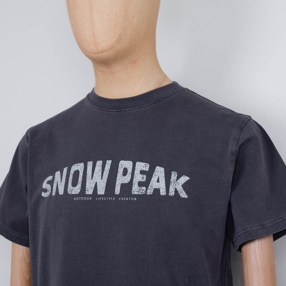 Snow Peak Recycled Cotton Dyed T-shirt SP, Charcoal