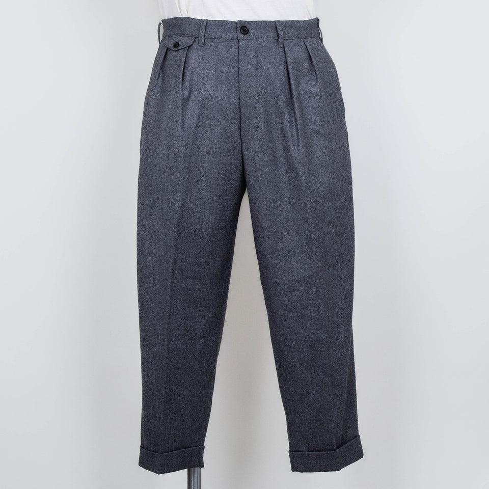 Beams Plus 2 Pleats Flannel - Grey