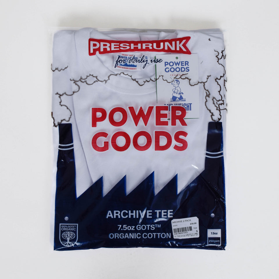 Power Goods Archive Tee Two Pack - White