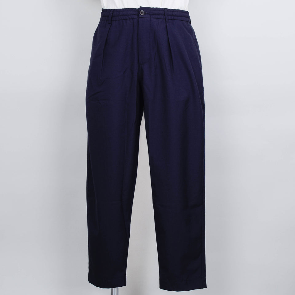 Universal Works Pleated Track Pant Tropical Suiting - Navy