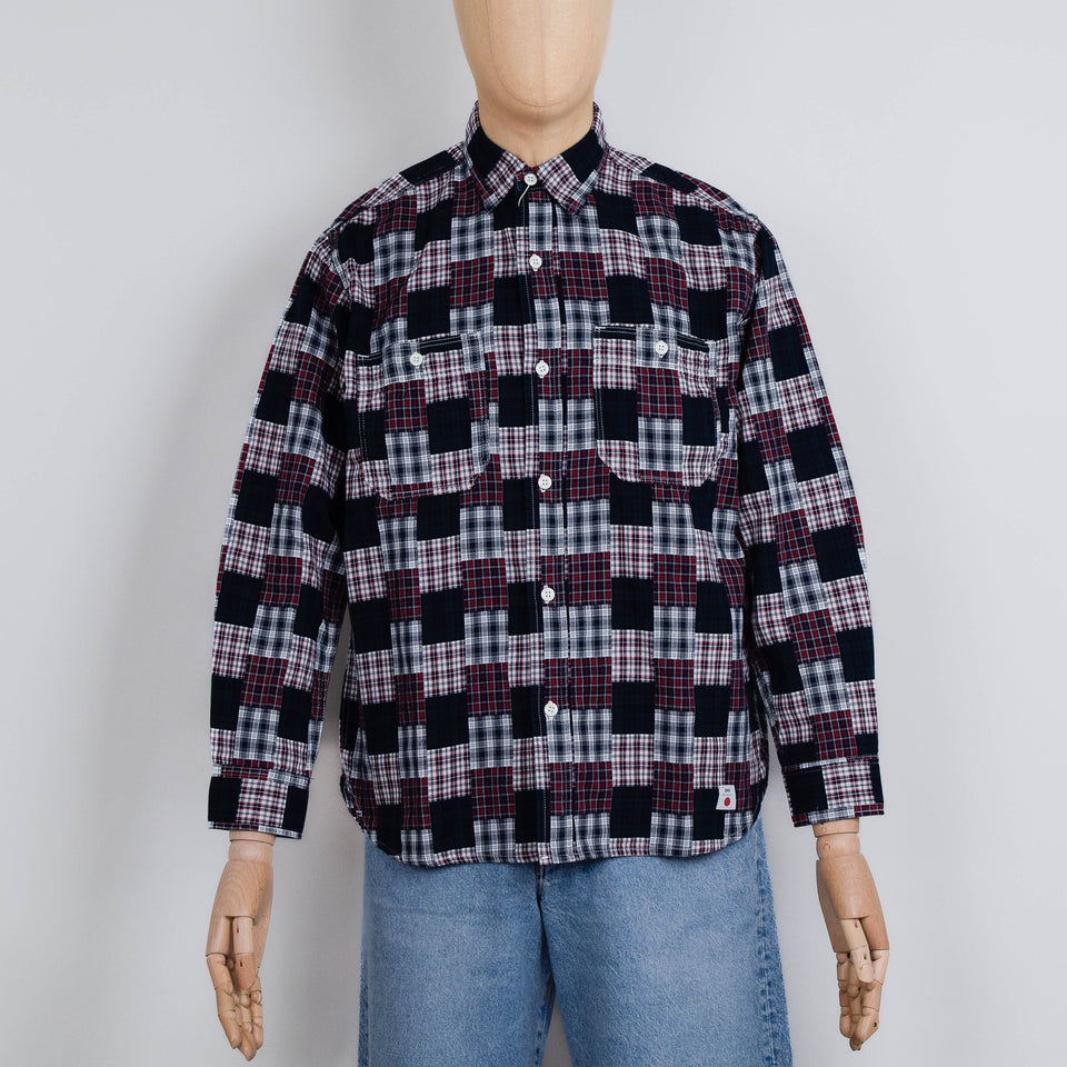 Edwin Work Shirt LS - Green/Red