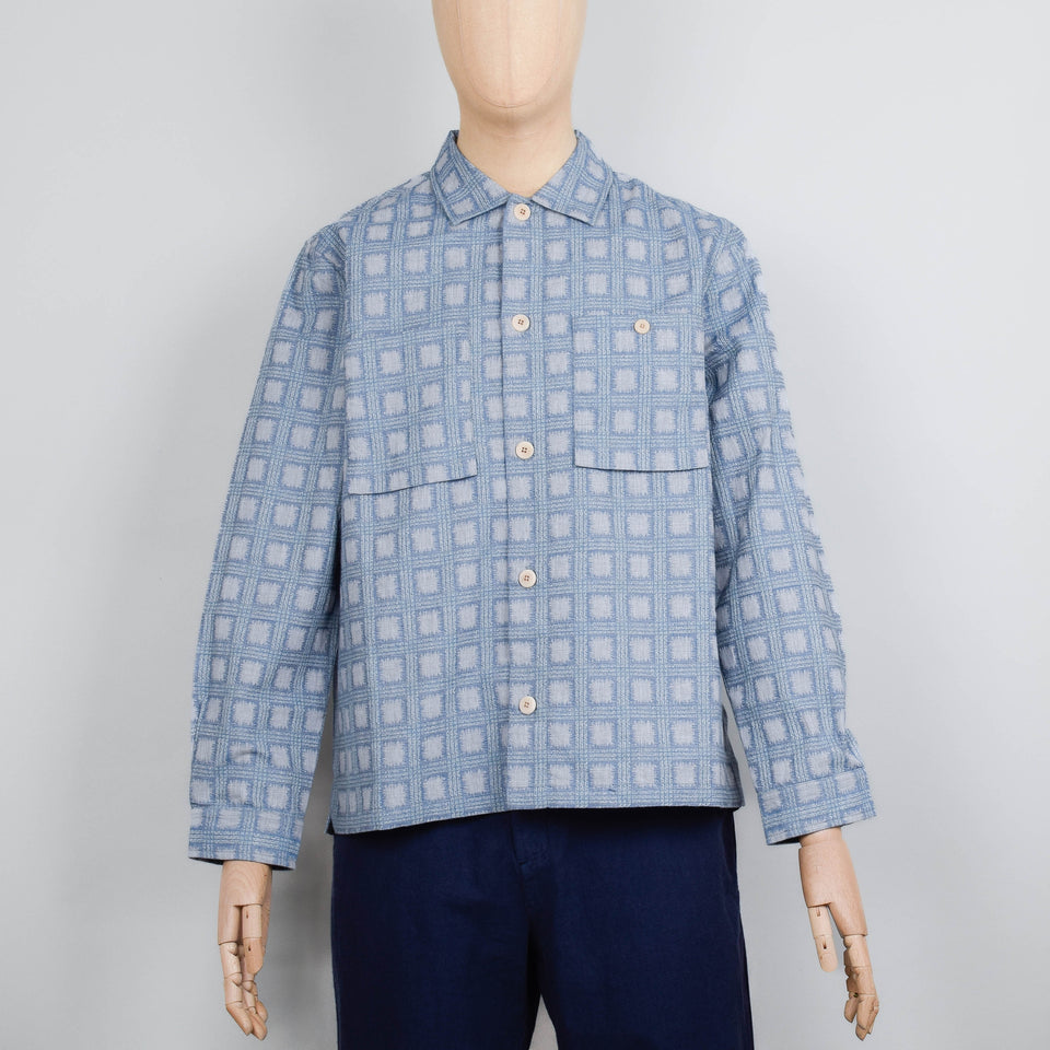 Folk Patch Overshirt - Blue Tile Tapestry