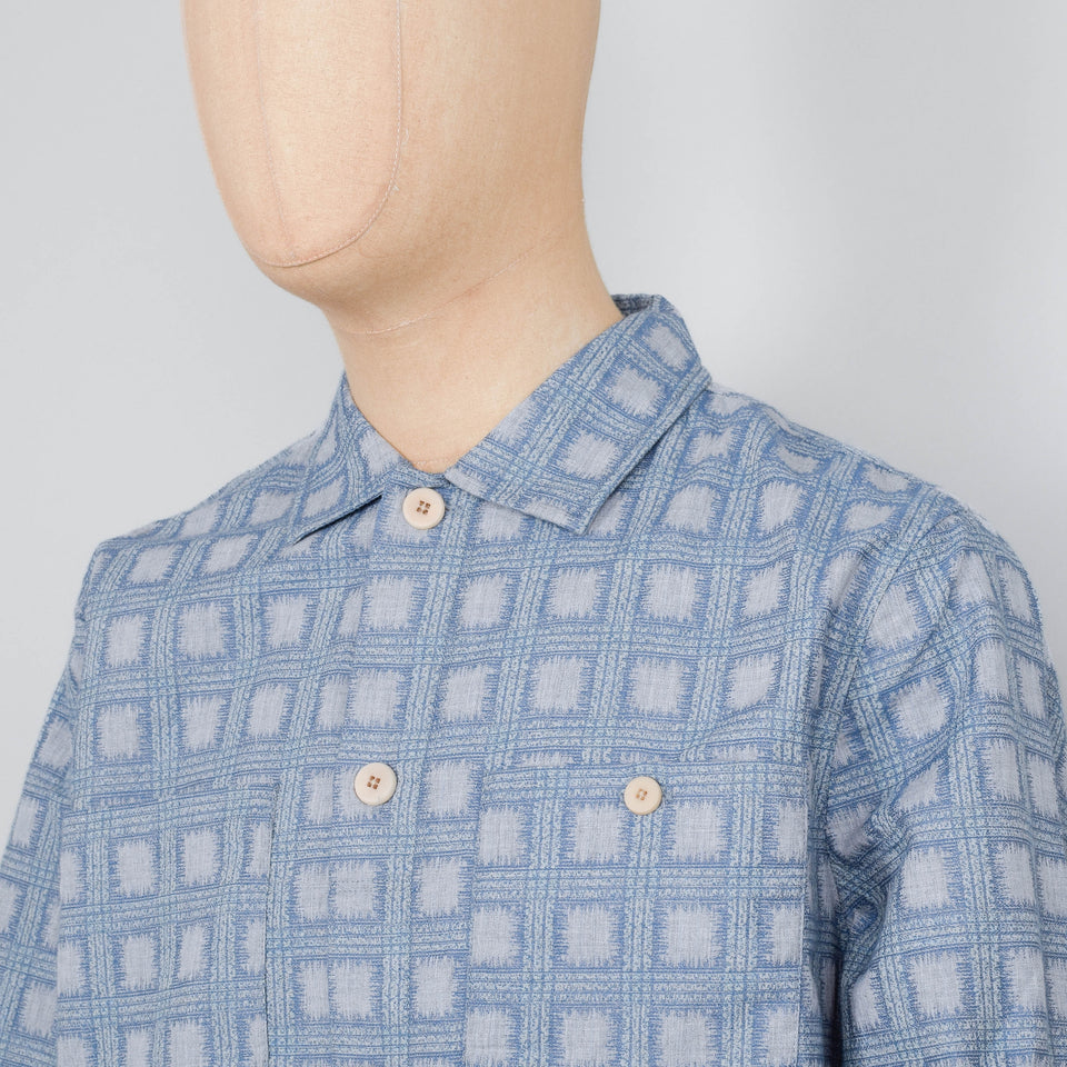 Folk Patch Overshirt - Blue Tile Tapestry