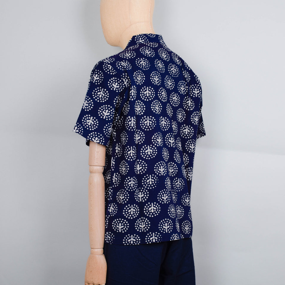 Universal Works Road Shirt Island Print - Navy