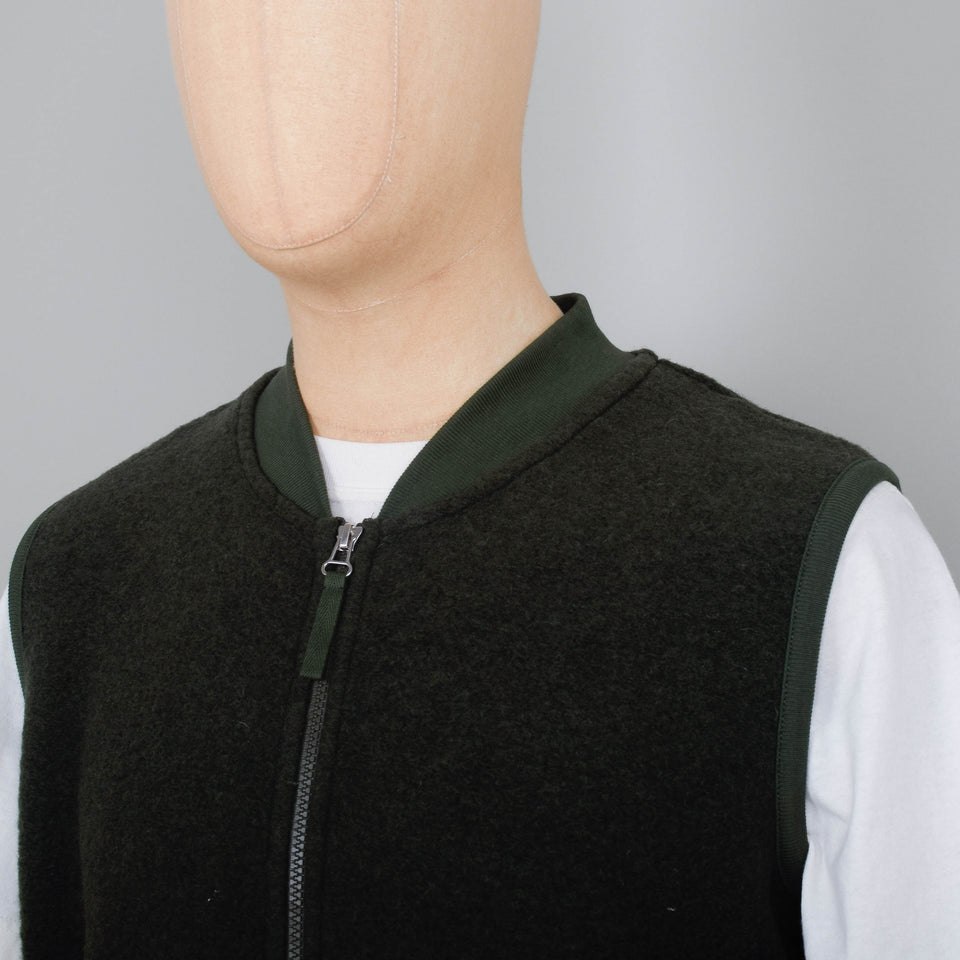 Universal Works Wool Fleece Zip Waistcoat - Olive